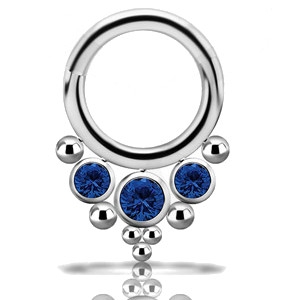 Titan Cluster Clicker w. Swarovski Zirconia Stones - 05