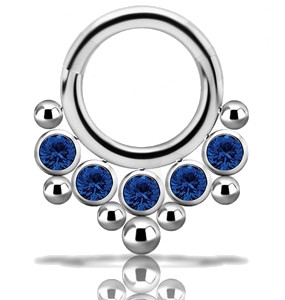 Product Image for Septumpiercing - Cluster Clicker w. Swarovski Zirconia Stones 06 - Titan - Barbarella
