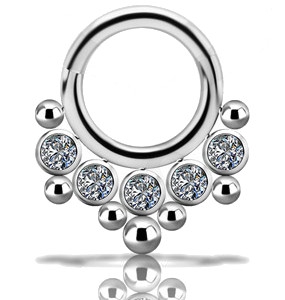 Cluster Clicker w. Swarovski Zirconia Stones 06 - Titan