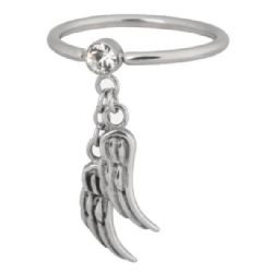 Hanging Wings Steel Ring