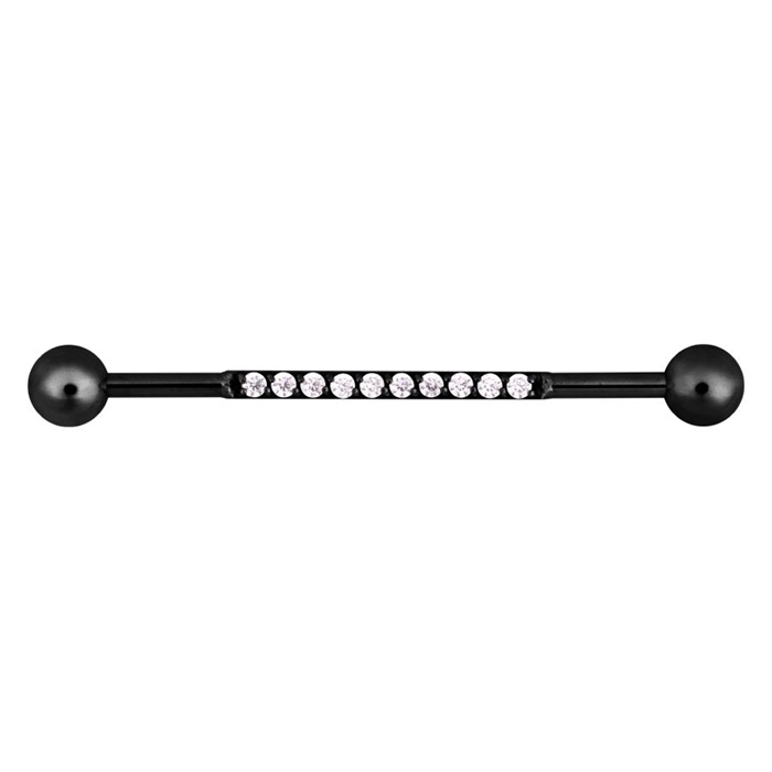 Crystals Industrial Barbell - Black Steel