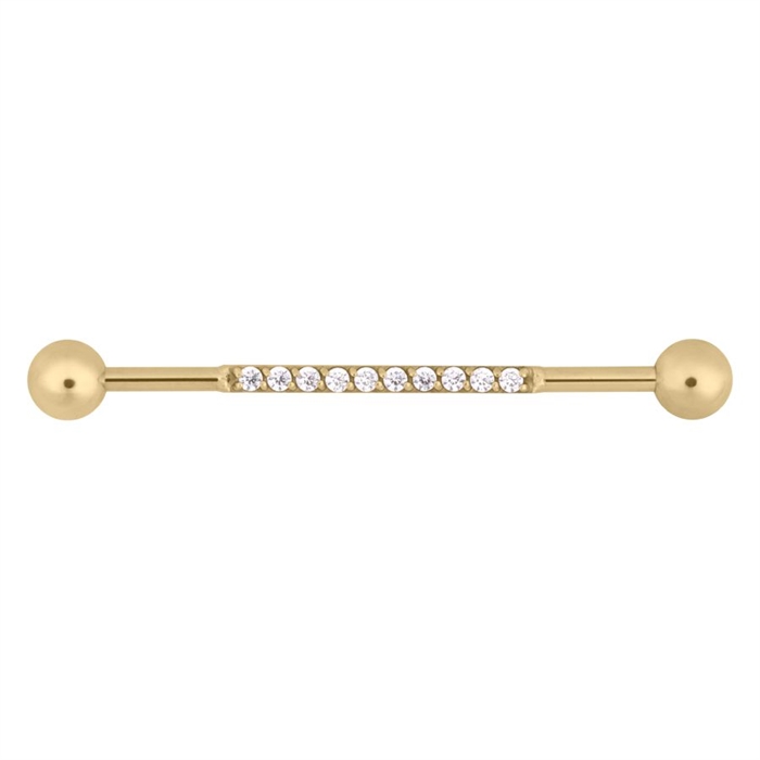 Crystals Industrial Barbell - Golden Steel