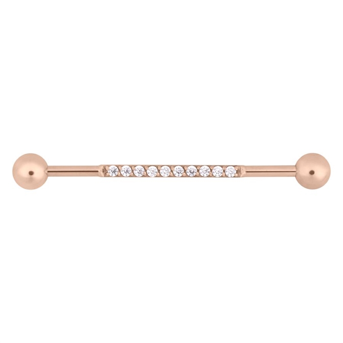 Crystals Industrial Barbell - Rosé Stål