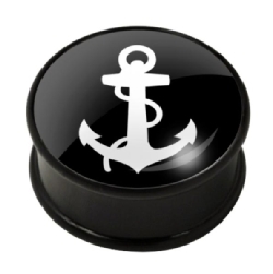 Anchor on Black Acrylic Plug