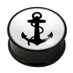 Anchor on White Acrylic Plug