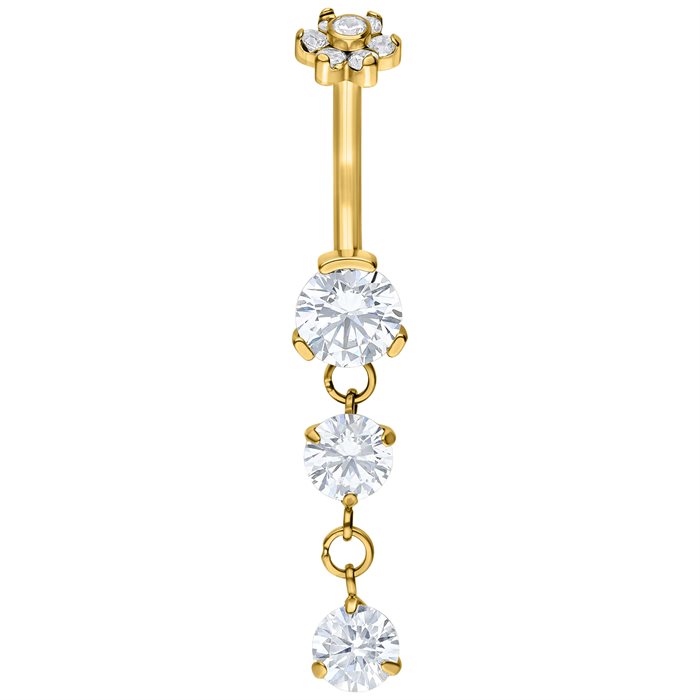 Guldig Hanging Stones Navelpiercing - Titan