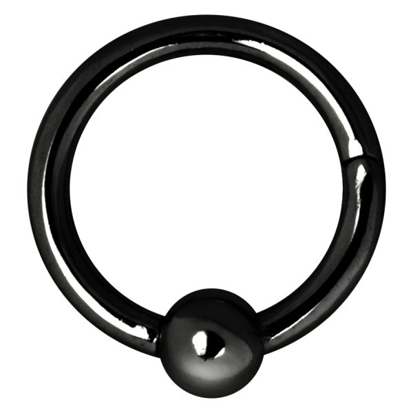 Hinged BCR Clicker Ring - Svart Stål