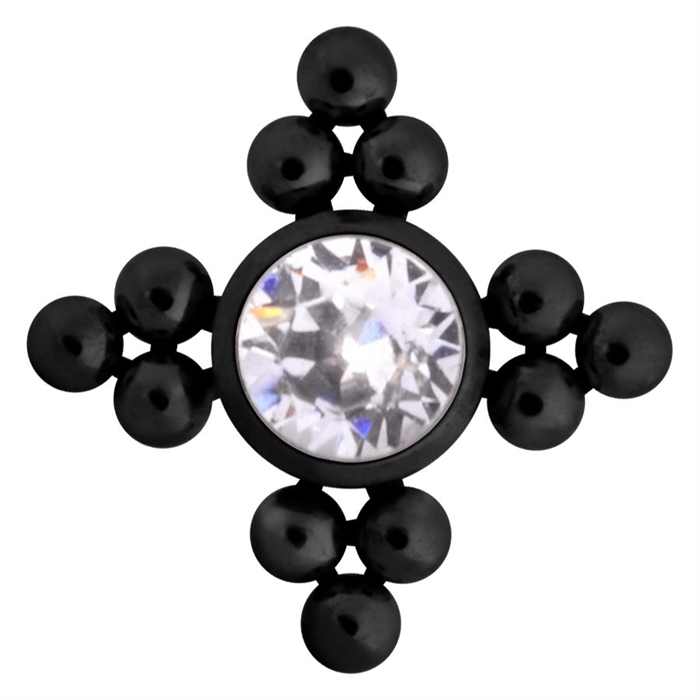 Swarowski Diamond Invändigt Gängad Topp - Svart Titan