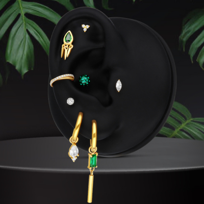 Guldiga Crystal Hoops - Säljs i par
