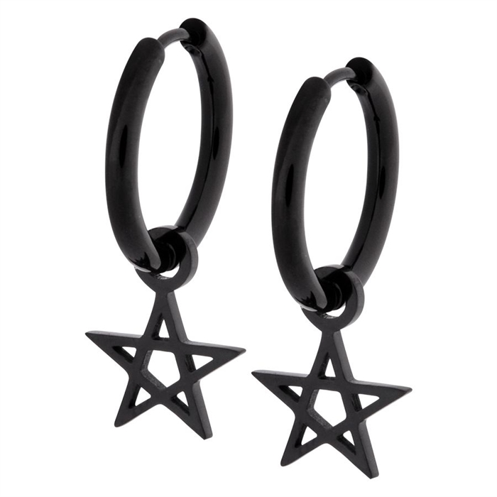 Small Pentagram Mini Hoops - Sold in pair