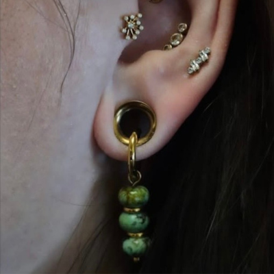 Gemstone Bubble Hoops - Säljs i par