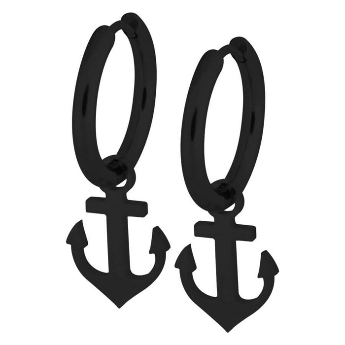 Svarta Anchor Hoops - Säljs i par
