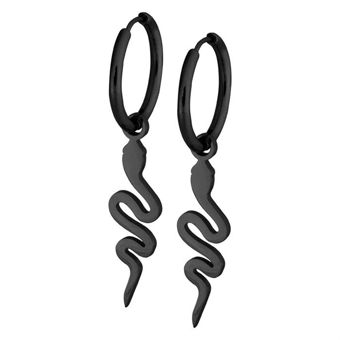 Svarta Snake Hoops - Säljs i par