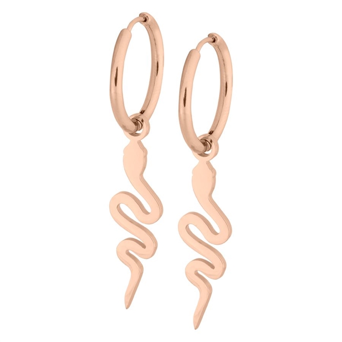 Rosé Snake Hoops - Sold in pair