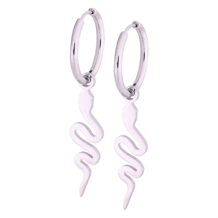 Silver Snake Hoops - Säljs i par
