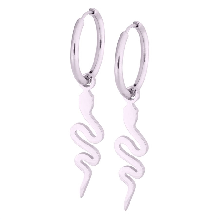 Silver Snake Mini Hoops - Sold in pair