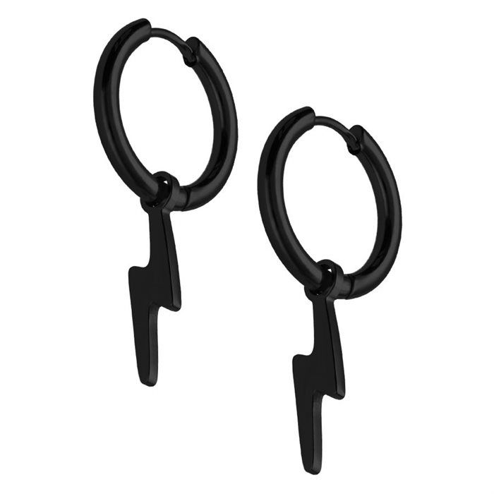 Black Flash Hoops - Sold in pair