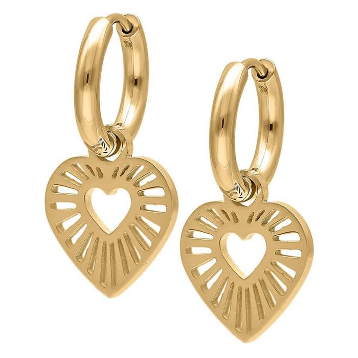 Guldiga Radient Heart Hoops - Säljs i par