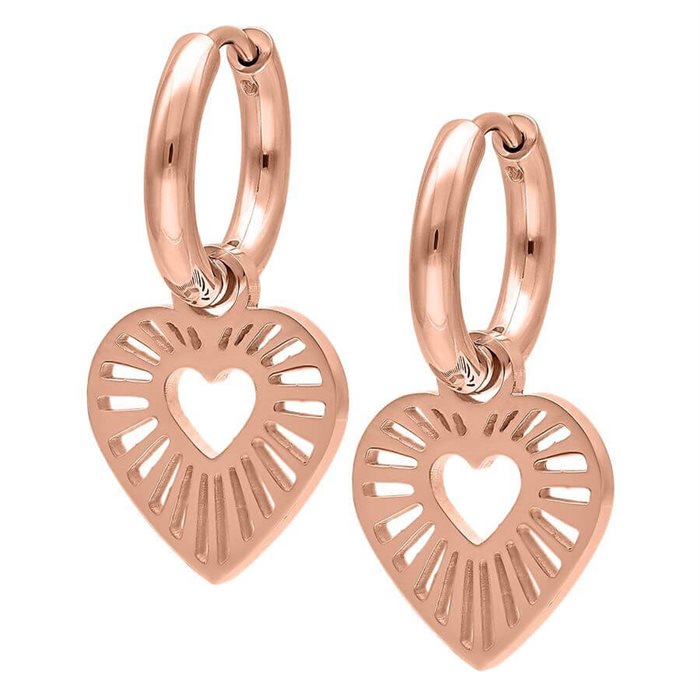 Radient Heart Mini Rosé Hoops - Sold in pair