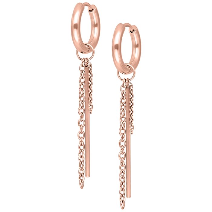 Rosé Chains & Bar Hoops - Säljs i par