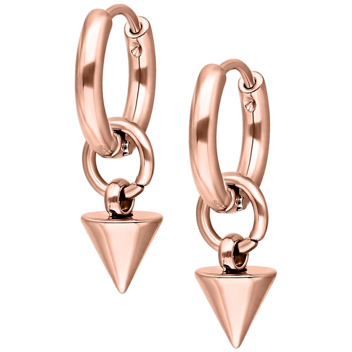 Short Spiked Hoops Rosé - Säljs i par