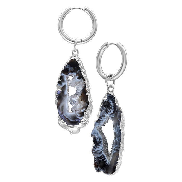 Product Image for Öronpiercing - Indian Agat Mini Hoops i Stål- Säljs i par - Barbarella