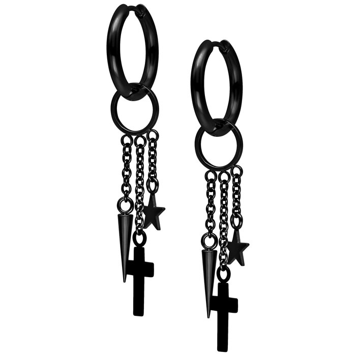Product Image for Öronpiercing - Rockstar Svarta Mini Hoops - Sold in pair - Barbarella