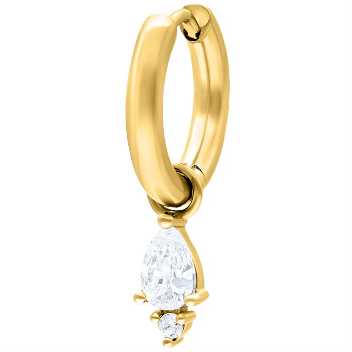 Guldiga Crystal Drop Hoops - Säljs i par