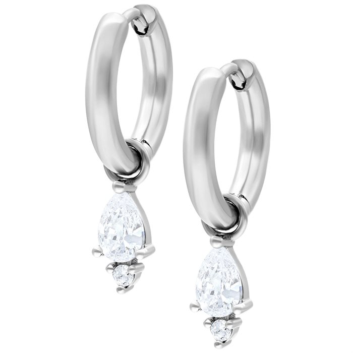 Crystal Drop Hoops - Säljs i par