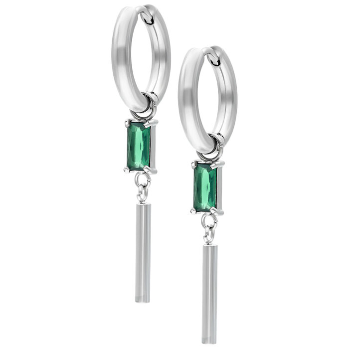 Product Image for Öronpiercing - Crystal Hoops - Säljs i par, Emerald Green - Barbarella