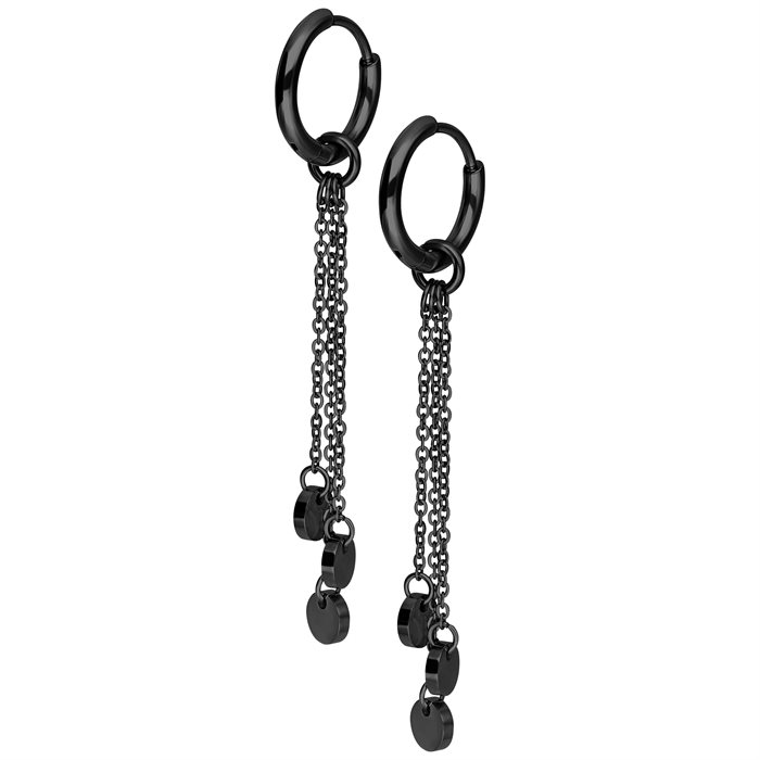 Svarta Confetti Hoops - Säljs i par