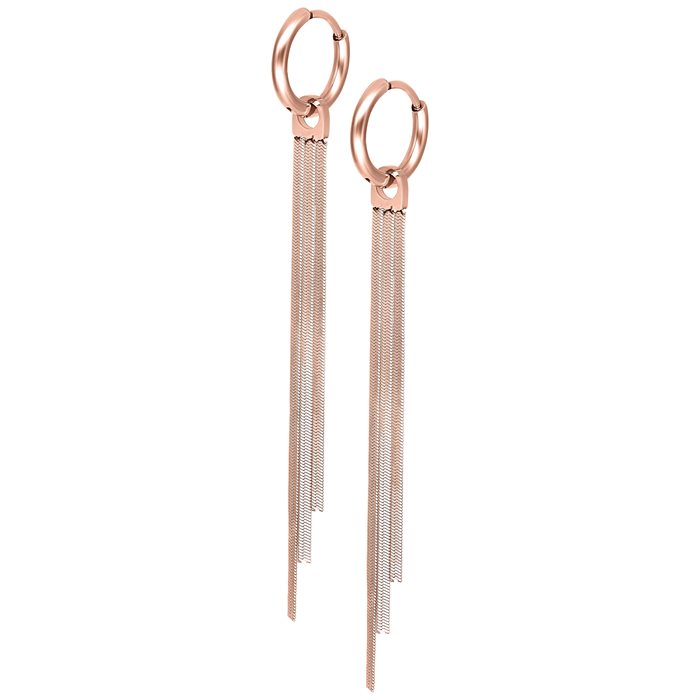 Rosé Snake Chain Hoops - Säljs i par
