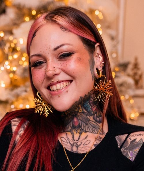 Guldiga Snowflake Hoops - Säljs i par