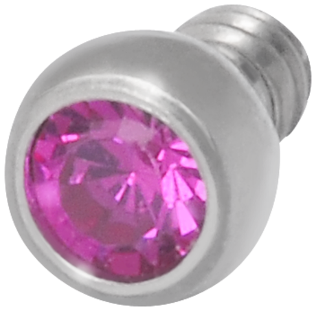 Product Image for Piercing toppar - Invändigt Gängad Kula med Sten - Titan, Rosa - Barbarella
