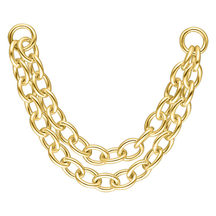 Product Image for Näspiercing - Dubbel Piercing Connection Chain - Guld - Barbarella