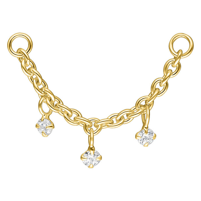 Product Image for Näspiercing - Piercing Connection Chain - Guldig Crystal Pendants - Barbarella