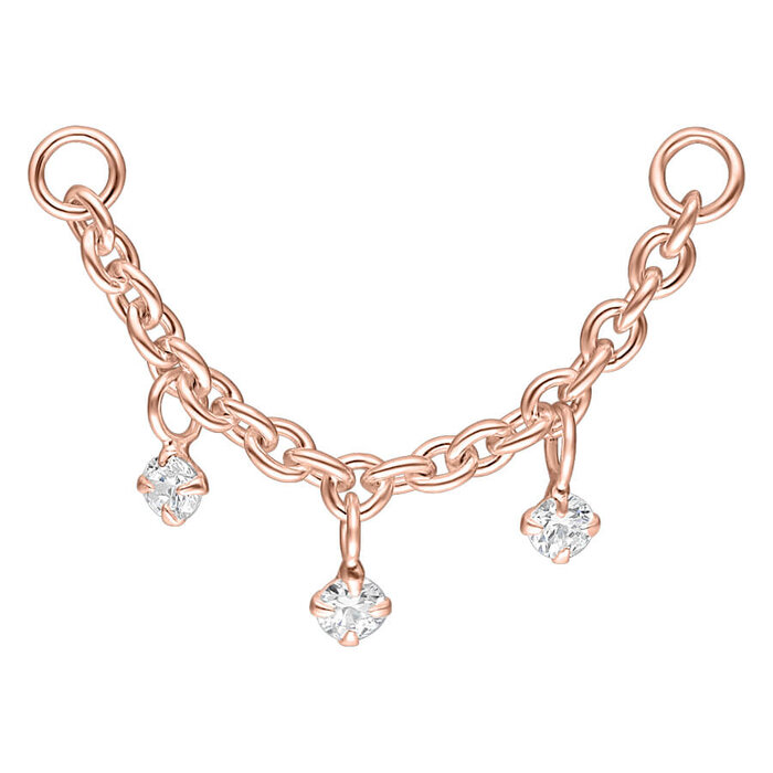 Product Image for Näspiercing - Piercing Connection Chain - Rosé Crystal Pendants - Barbarella