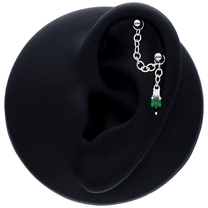 Product Image for Emerald Piercing Connection Chain - Silver