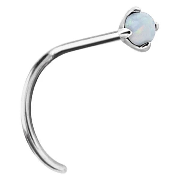Steel Basicline® – Round Opal Nosestud
