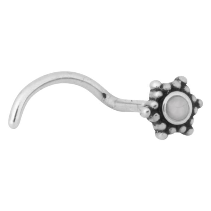 Flower Opal Nosestud - Steel