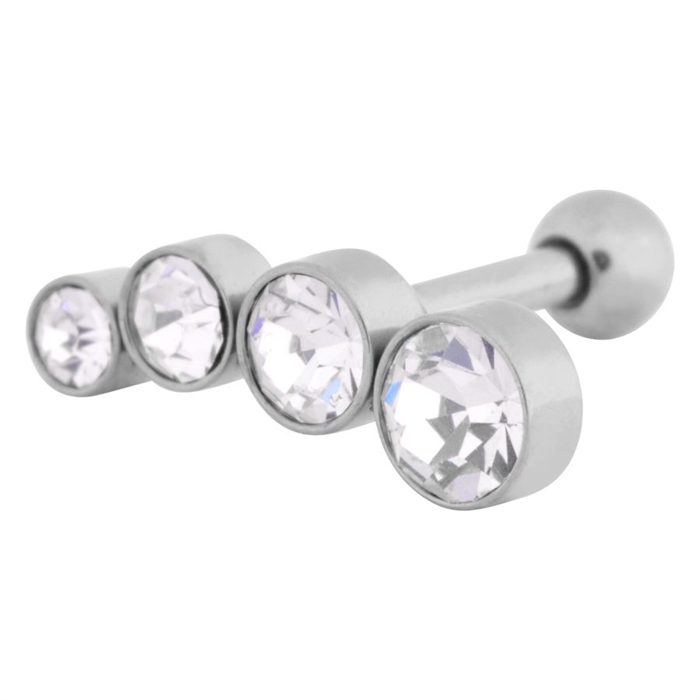Product Image for Öronpiercing - Four Crystals Helix Ear Stud - Stål - Barbarella