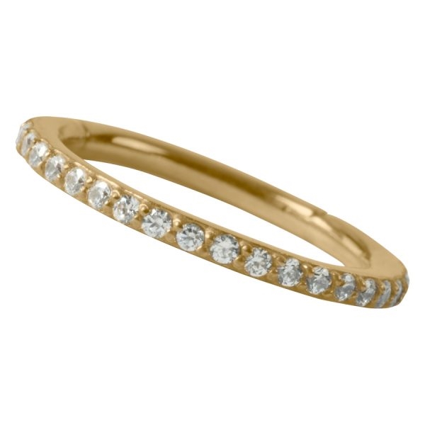 Pave Setting Clear Crystal Ring - Guld Stål