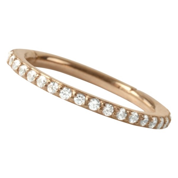 Pave Setting Crystal Ring - Rosé Stål