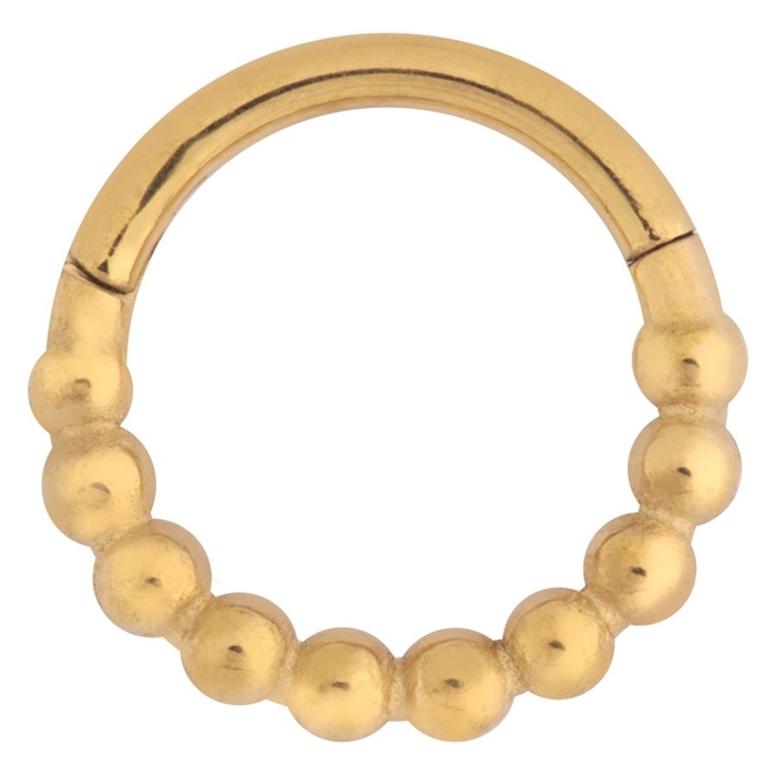 Ball Chain Hinged Segment Ring - Guld Stål