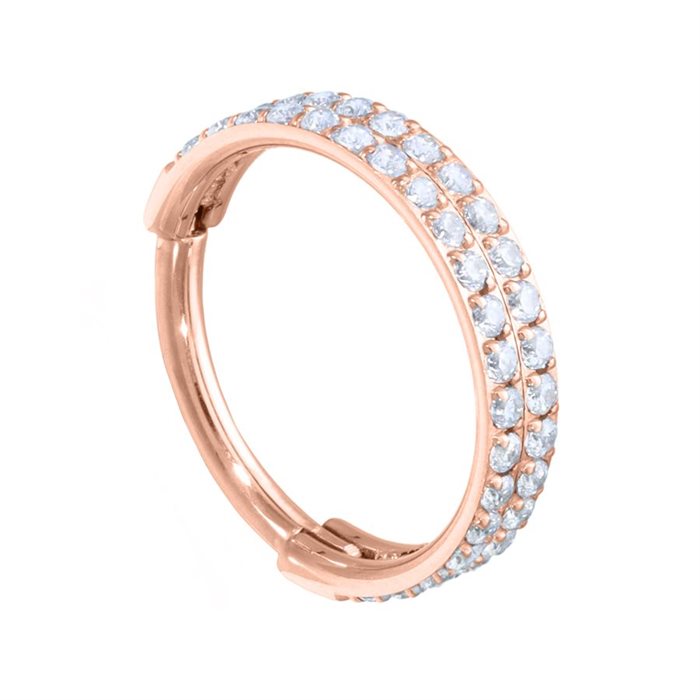2 Rings Crystal Clicker - Rosé Stål