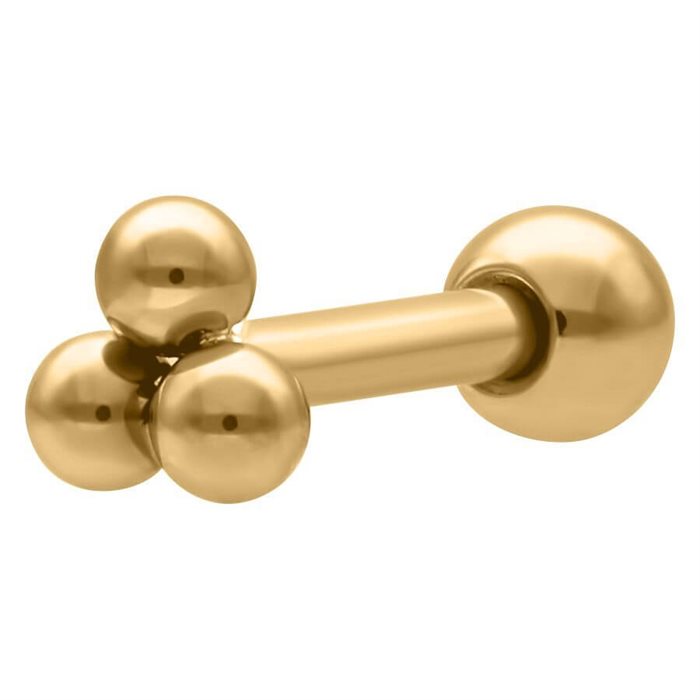 Triplet Earbarbell - Guld Stål