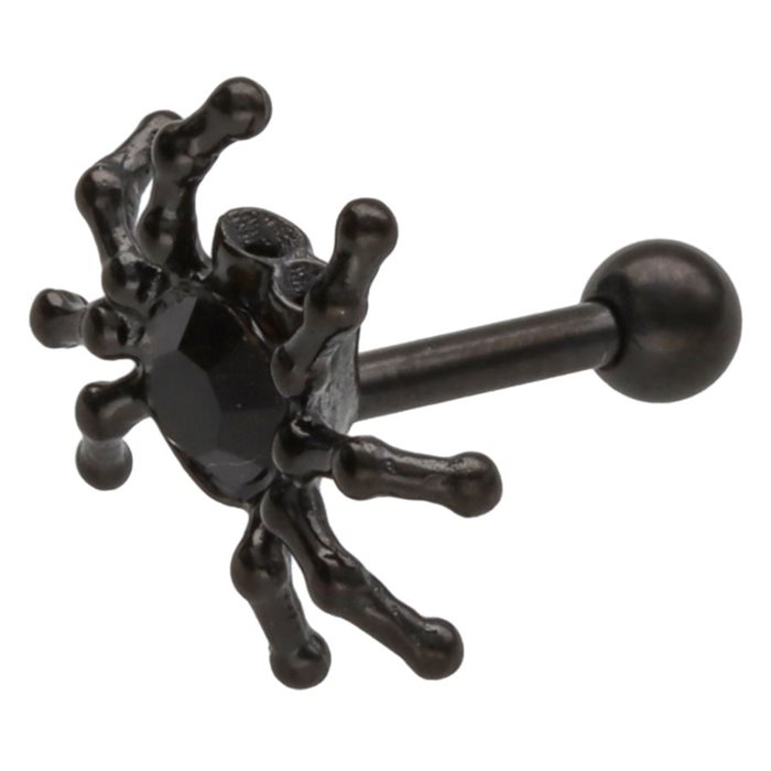 Spider Earbarbell - Svart Stål
