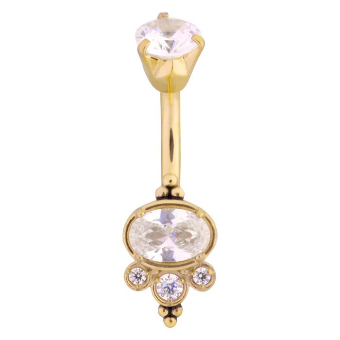 Oriental Indah Navelpiercing - Guld Stål