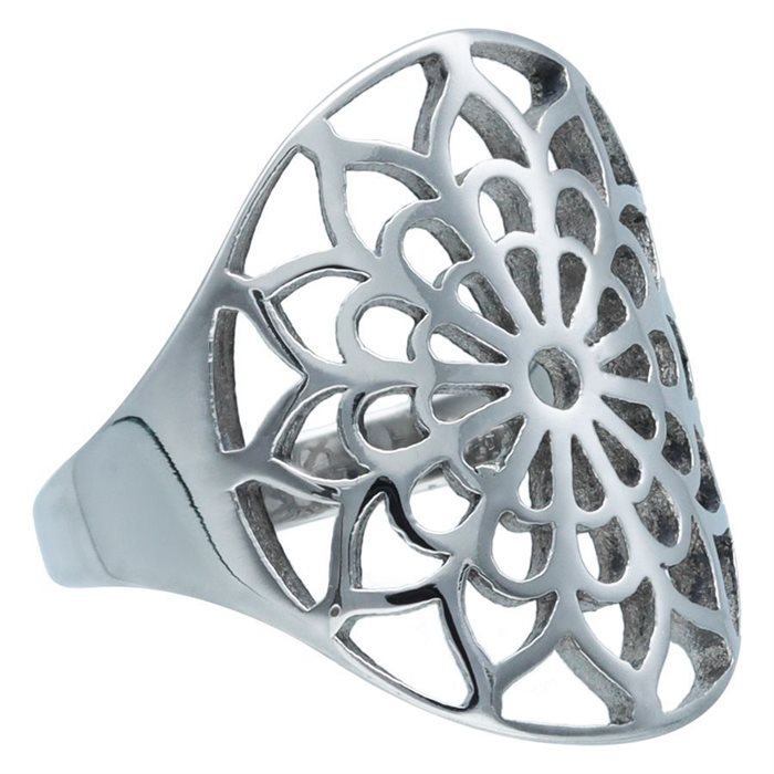 Boho Flower Fingerring 316L Stål