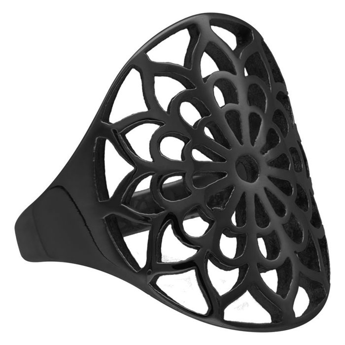 Boho Flower Fingerring Steel Blackline® 